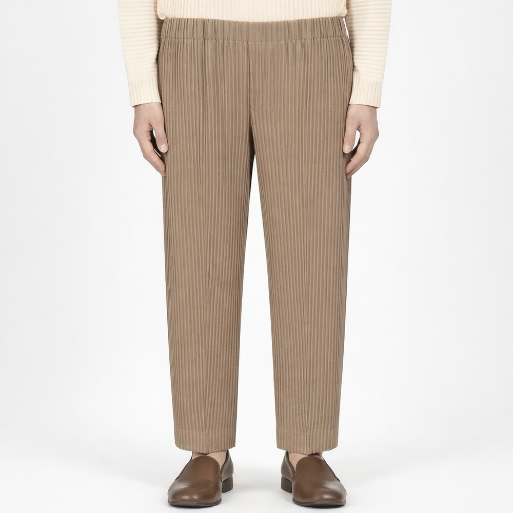 Homme Plissé Issey Miyake | Pleated Taupe Pants (Size 1 JP)